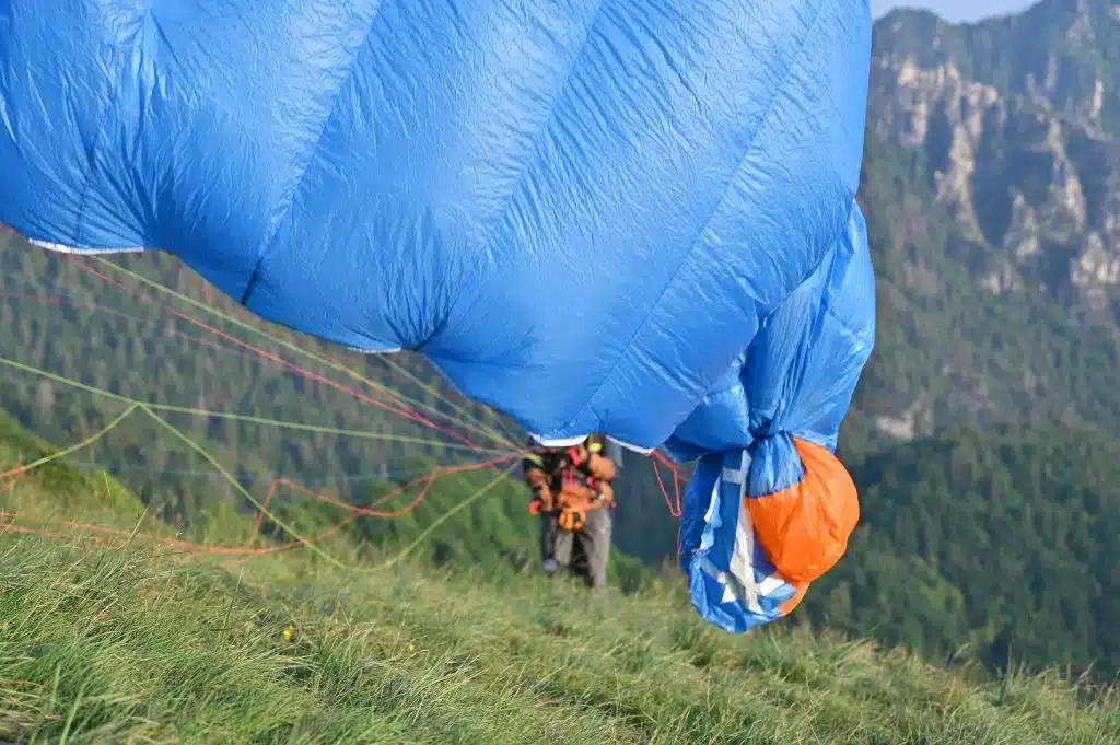Verhänger am Gleitschirm beim Start